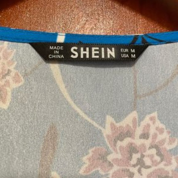 NWOT Shein Allover Floral Ruffle Trim Wrap Belted Dress - Picture 5 of 7